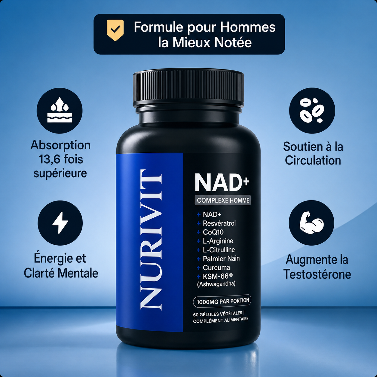 Nurivit™ NAD+ liposomal pour hommes