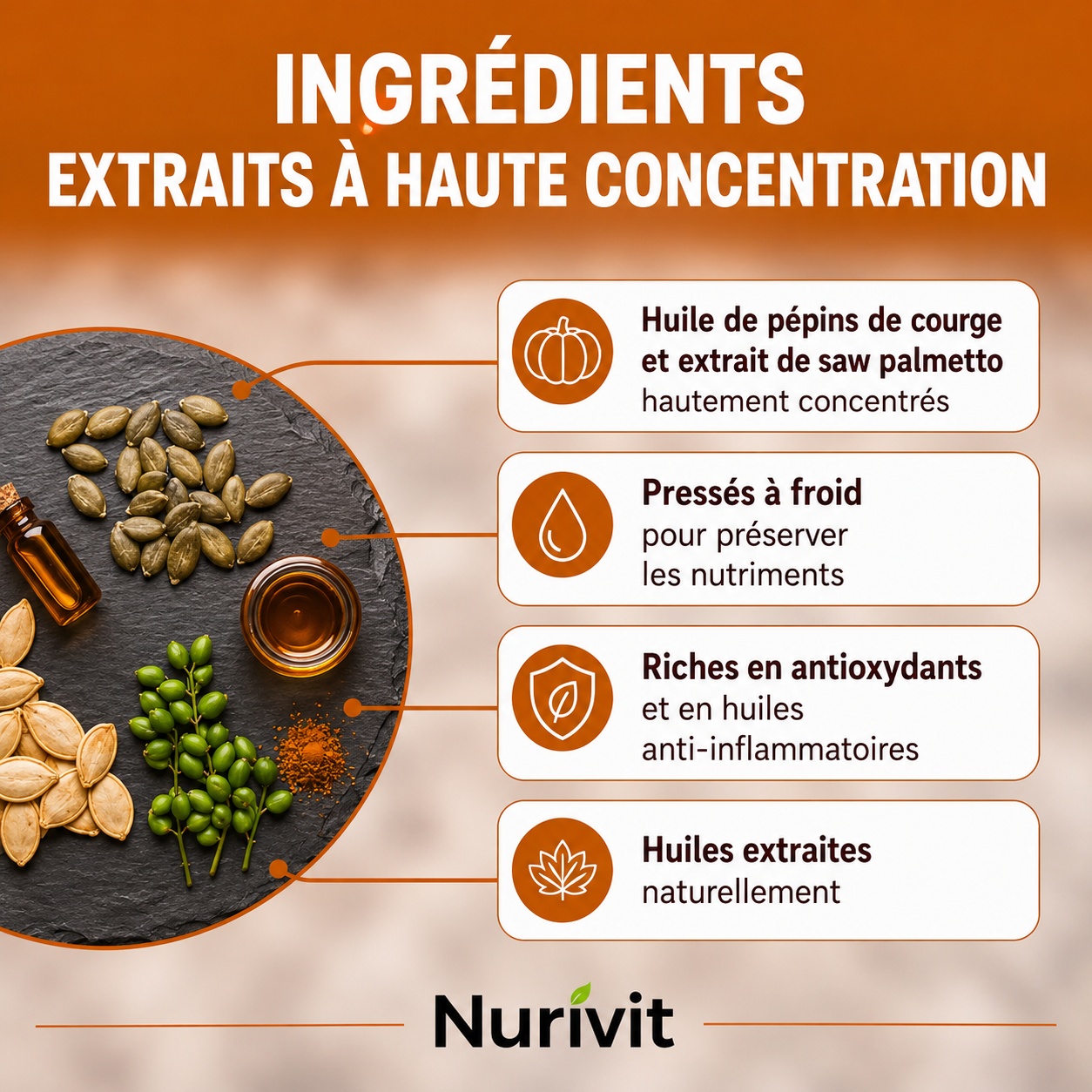 Nurivit Huile de Pépins de Courge + Saw Palmetto