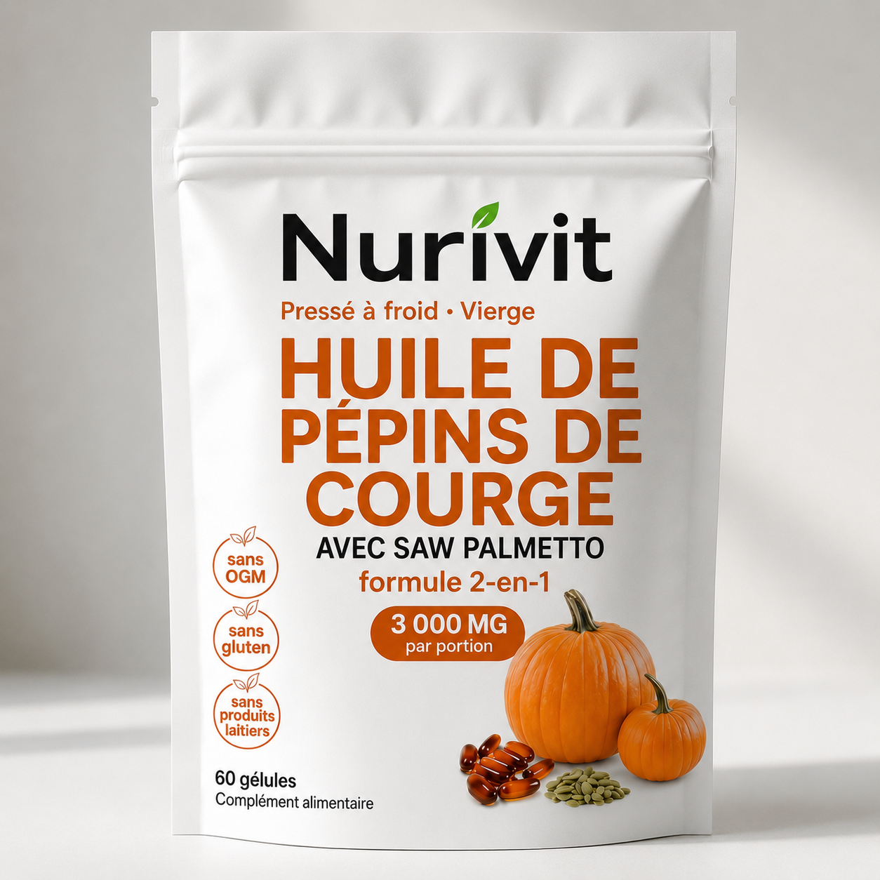 Nurivit : Capsules premium à l’huile de pépins de courge